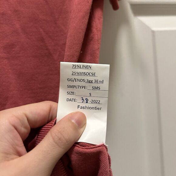 Theory Sweater Pink Short Sleeve Linen Viscose Blend Crew Neck Womens Small - Picture 9 of 9